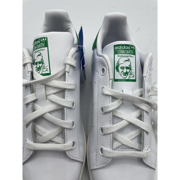 Adidas Originals Stan Smith C Unisex Kids Sneakers size 2Y White /Green Leather - Picture 4 of 5